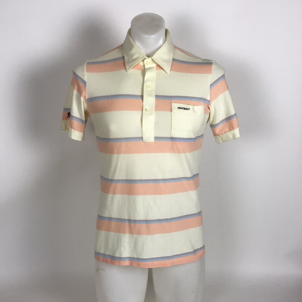 MONTAGUT PARIS MENS POLO STRIPED SHIRT SIZE 4